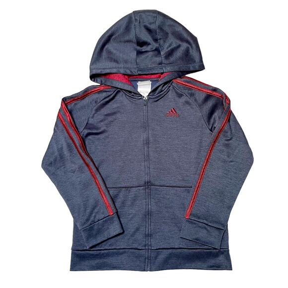 Adidas Full Zip Hooded Track Jacket Size 7X - Picture 1 of 5